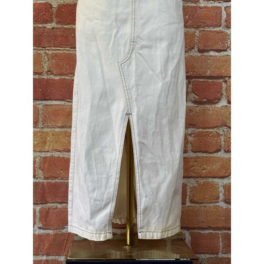 Zara The Bib Overall Utility Midi Skirt Dress Size XS White 100% Cotton - Picture 6 of 16